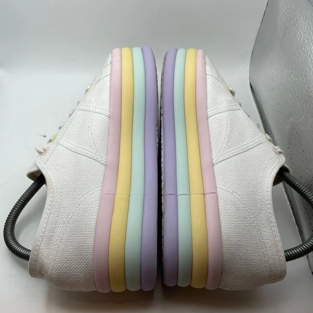 Superga women’s white canvas platform sneakers size EU 39